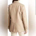 BCBGMAXAZRIA NWT  Latte Tan Faux Vegan Leather Oversized Fit Minimalist Blazer L Photo 1