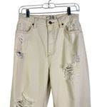 We The Free  CRVY Straight Shooter Jean Ivory‎ 28 Free People Boho Distressed Photo 3