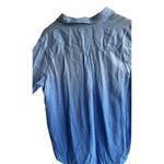 IZOD Women's Blue Blouse Long Sleeved Button Up Size XL Pocket Photo 2