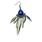Bohemian Blue Bronze Dangle Chandelier Teardrop Fashion Earrings Boho Festival Blue Photo 2