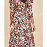 Hunter Bell  Patterson Puff‎ Sleeve Floral Midi Dress Multicolor Roses Size 2 Photo 2