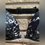 Venus Vintage Swimwear Bikini Black White Scroll Print Y2K 34b top Medium Bottom Photo 3