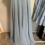 David's Bridal David’s Bridal Dusty Blue DayDream Dress with Flutter Sleeve Full Skirt size 0 Photo 8