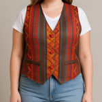 Boom women's 100% cotton multicolor‎ vest, size M Red Size M Photo 0