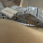 Stylish Blue Striped Ruffle Off Photo 4