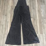 Distressed Acid Wash Wide Leg Boho Style Overalls with Adjustable Straps Black Photo 9