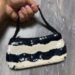 Black & White Sequin and Beaded Strap Clutch Photo 6
