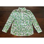 Talbots  Cozy Crush Half Zip‎ Pullover Floral Fields 1/4 Zip Top Shirt Casual Med Photo 1