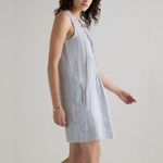 Quince NWOT 100% European Linen Sleeveless Swing Dress Blue Pinstripe XL - Flaw Photo 1