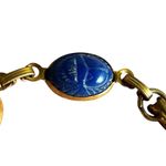 Vintage Egyptian Revival Scarab Gold tone Bracelet Photo 9