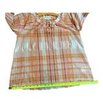 Madewell Plaid Tie-Neck Ruffle Sleeve Top Photo 8