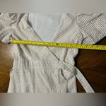 Draper James RSVP Seersucker Wrap Dress Puff Sleeve Ruffle Hem Preppy Small Photo 5