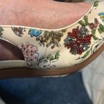 Casadei  Cream Floral Embroidered sequined slingback adjustable  Heels patent 10 Photo 13