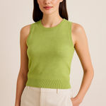 Loft Vintage Kelly Green Wool Sweater Vest Women’s Size 8 Cropped Knit Tank Photo 0