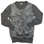 J.Crew Cardigan Sweater Top Sequin XS X-Small Gray Cotton Holiday New Years Eve Photo 1