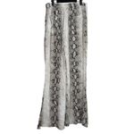 ZARA  Snakeskin Print Flared Trousers Satin Effect Lightweight XL Cream Brown Photo 11