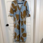 Oneseason Long Cadaques Powder Poppy Dress Small Blue Photo 4
