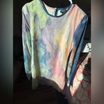 Nasty Gal Chiffon Marble Print Flared Sleeve Tunic Mini Dress Photo 3