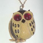 L. Razza Red Cabochon Glass Eyes Mirror Pendant Boho Retro Necklace Photo 7