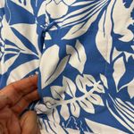 J. McLaughlin Newport Capri Pants Blue White Tropical Monstera Size M Photo 6