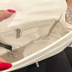 Badgley Mischka  QUILTED OFF-WHITE SILVERTONE CROSSBODY WITH FRAME ON COVER Photo 5