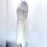 Esley  Pleated Pinup Boho Mini ModCloth Sundress Cream Cotton Minimalist Cottage Photo 5