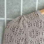 H&M Open knit sweater 3/4 sleeve zipper back closure beige neutral size XS Photo 4