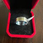 Unisex Stainless Steel Gold/Silver 6mm Band Size 17/7 Silver Photo 1