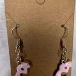Handmade  Dangly Pink Deer Earrings Photo 0