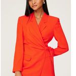 BOSS Women's Orange Red Tie Wasit Collared Jawana Blazer Jacket Size US 0 Photo 1