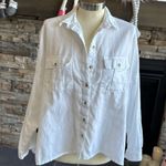 Topshop  White Boxy Button Down Shirt with Notched Collar Photo 4