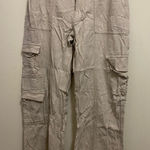 Hollister Womens Beige Ultra High Rise Cargo Pants S Linen Blend 28x29 Waist 28” Photo 0
