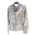 Floral Gray Hooded Sweatshirt With Kangaroo Pocket Photo 2