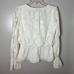 Elizabeth and James  White Floral Peplum Top Pirate Prairiecore Boho Size S Photo 5
