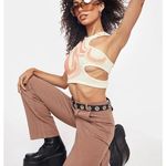 Jaded London  Orange Marble Tie Dye Crew Neck Sleeveless Cut Out Crop Top Size 8 Photo 1