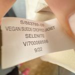 Banana Republic  Vegan Suede Cropped Jacket size XL NWT Color Selenite/cream Photo 9