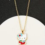 Hello Kitty Adorable  with Cherries and a Cute Baby Blue/Red Bow Charm Necklace Photo 2