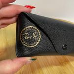Ray-Ban Black Pebble Grain Sunglasses Case Faux Leather Button Snap Down Photo 1