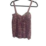 Rebecca Taylor ✨ Purple Zebra Print Babydoll Tank Sz 6 Top Silk✨ Photo 6