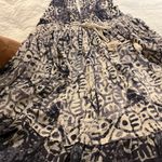 Free People Beach Day Halter Mini Dress Black Blue White LARGE Photo 4