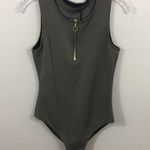 Harlowe $ Graham Harlowe & Graham Olive Green Sleeveless Bodysuit Photo 2