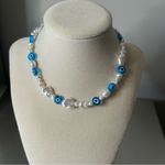 Pearl Evil Eye Necklace 🧿 Blue Photo 0