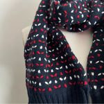 None Navy Red White Knit Winter Scarf Photo 2