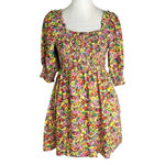 Rixo X Target Floral Smocked Swiss Dot Mini Dress with Pockets Size S Red Photo 4