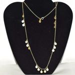 Loft Glittering Gold Tone Hammered Petite Disc Link Chain 32" Retro Necklace Photo 0