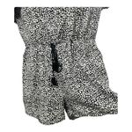 Old Navy Halter Ruffle Shorts Romper Jumpsuit Black & White Linen Size L Overlay Photo 7