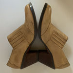 Levity Leather Western Ankle Boots 7 Block Heel Tan Vintage Style Photo 2