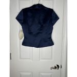 WATTERS AND WATTERS NWT Vintage Navy Satin Dress Top Rhinestone Buttons Size 10m Blue Photo 1