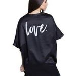 Victoria's Secret  Flounce Sleeve Kimono Wrap Robe Satin Love VS Graphic One Size Photo 0