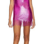 8 Other Reasons  Revolve Hot Pink Chainmail Mini Fringe Dress SZ S/M Photo 0